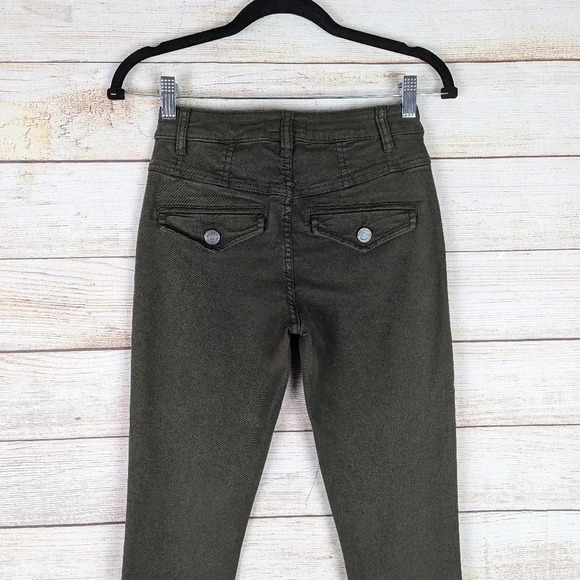 Joie Women's Size 24 Keena Skinny Ankle Zip Pants Green Utility Cargo Stretchy - Picture 9 of 11